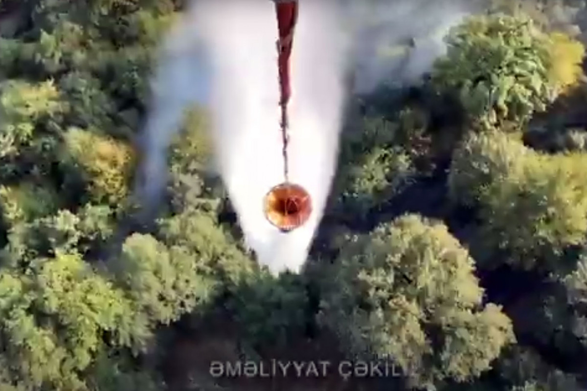 MES: Measures, aimed at extinguishing the fire in mountainous area in Lerik, being continued-VIDEO 