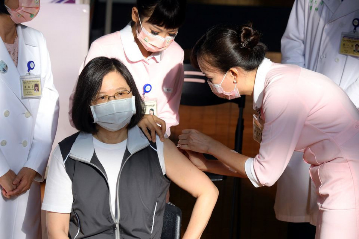 President Tsai Ing-wen got vaccinated with Taiwan's first domestically developed COVID-19 vaccine