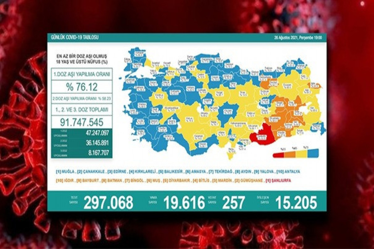 Turkey confirms 19,616 daily COVID-19 cases