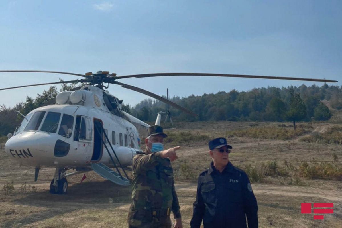 Minister Kamaladdin Heydarov on the fire broke out mountainous areas with complicated relief in Gabala