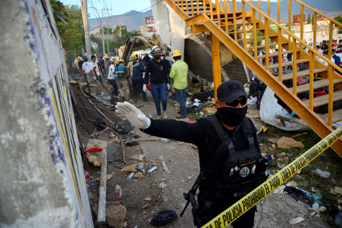 At least 49 people, mostly migrants, killed in Mexico trailer road accident
