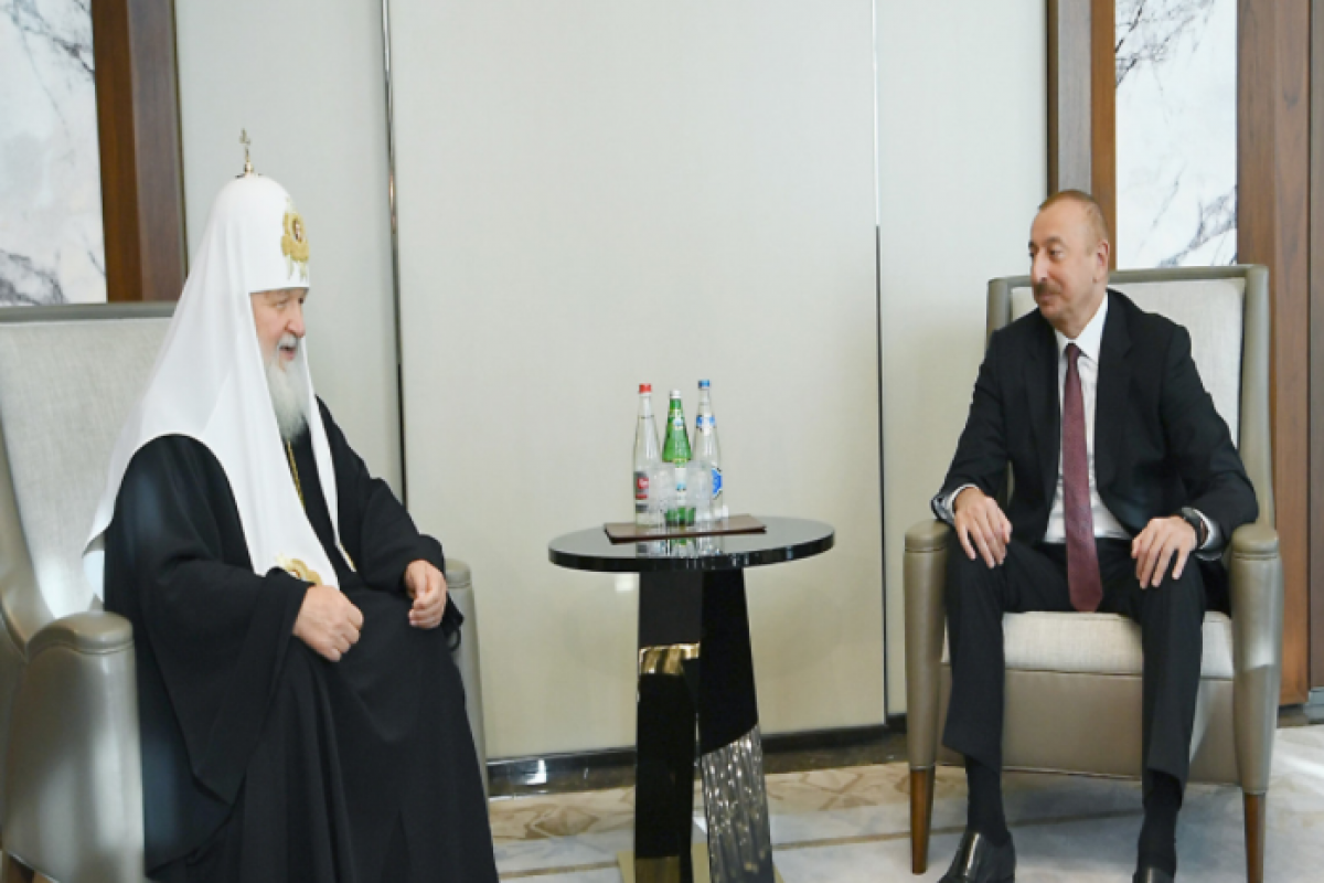 Patriarch Kirill of Moscow and All Russia,Azerbaijani President Ilham Aliyev