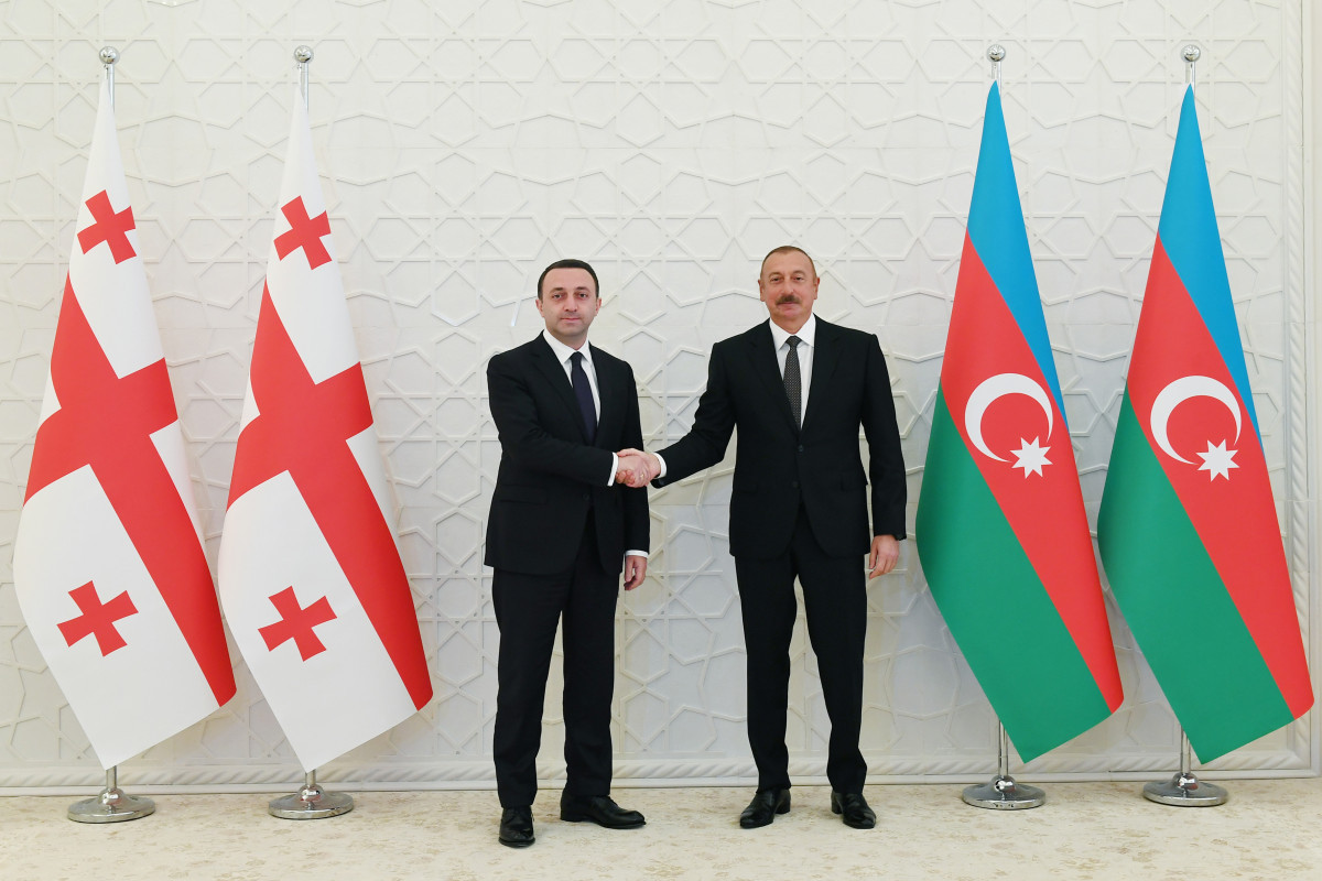 Georgian PM Irakli Garibashvili and Azerbaijani President Ilham Aliyev