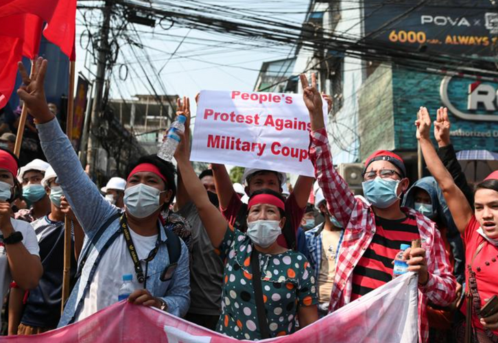 Tens of thousands protest Myanmar coup despite internet ban
