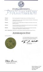 February 26 proclaimed Azerbaijani Day in the US state of Minnesota