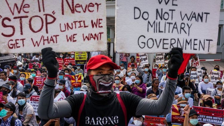Myanmar protesters threatened with 20 years in jail