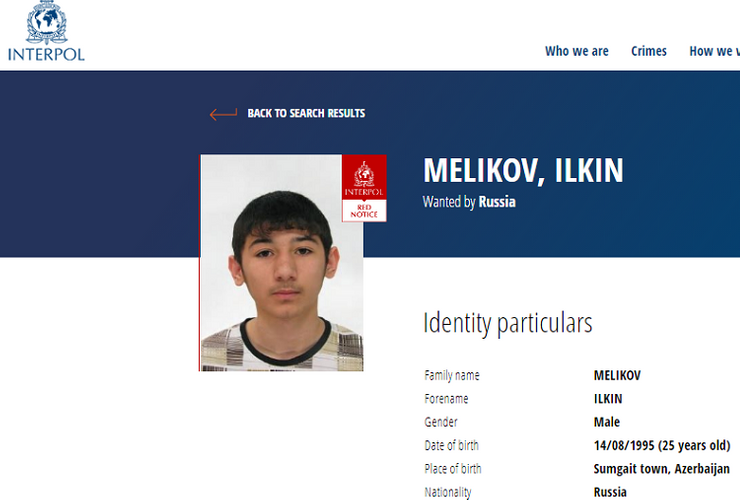 Russia declared wanted an Azerbaijani accused of terrorism