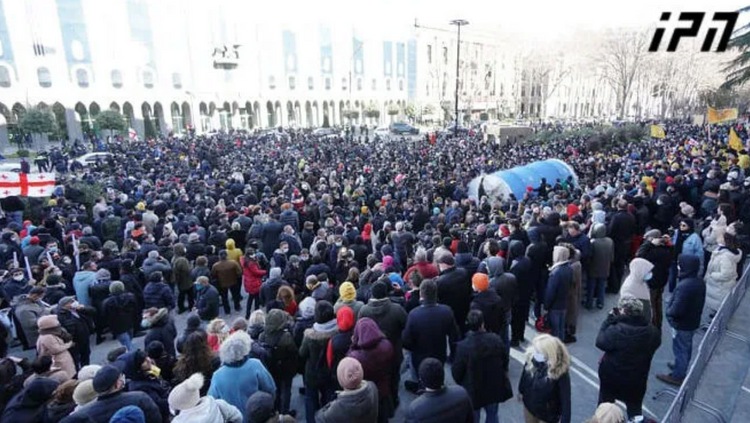  Opposition parties hold protest rally in Georgia