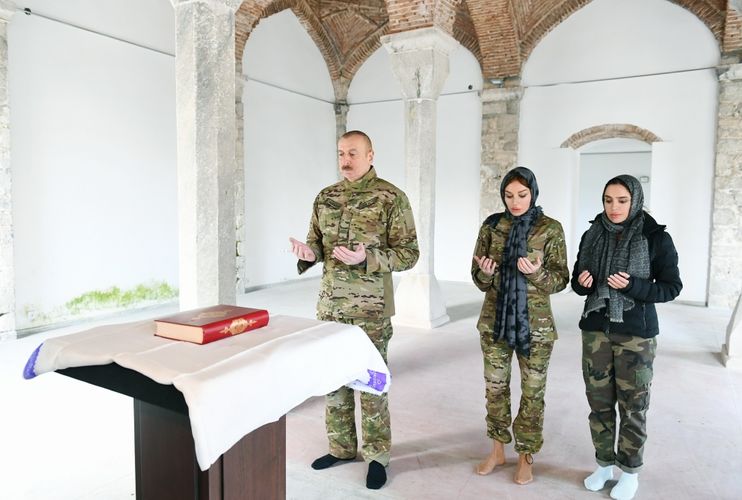President Ilham Aliyev laid foundation stone for Fuzuli-Shusha highway and Fuzuli airport in Fuzuli district, visited the city of Shusha - PHOTO