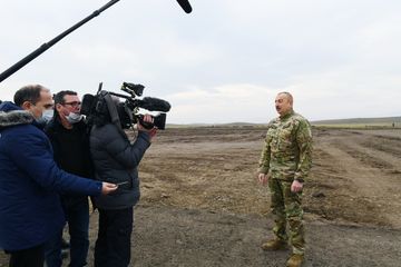 President Ilham Aliyev laid foundation stone for Fuzuli-Shusha highway and Fuzuli airport in Fuzuli district, visited the city of Shusha - PHOTO