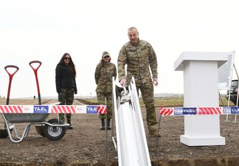 President Ilham Aliyev laid foundation stone for Fuzuli-Shusha highway and Fuzuli airport in Fuzuli district, visited the city of Shusha - PHOTO