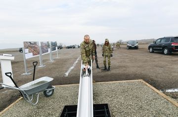 President Ilham Aliyev laid foundation stone for Fuzuli-Shusha highway and Fuzuli airport in Fuzuli district, visited the city of Shusha - PHOTO