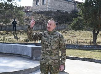 President Ilham Aliyev laid foundation stone for Fuzuli-Shusha highway and Fuzuli airport in Fuzuli district, visited the city of Shusha - PHOTO