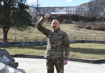 President Ilham Aliyev laid foundation stone for Fuzuli-Shusha highway and Fuzuli airport in Fuzuli district, visited the city of Shusha - PHOTO