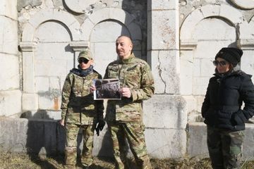 President Ilham Aliyev laid foundation stone for Fuzuli-Shusha highway and Fuzuli airport in Fuzuli district, visited the city of Shusha - PHOTO