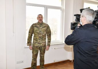 Azerbaijani President Ilham Aliyev and family members visit Executive Power building, Natavan spring, Bulbul's house museum in Shusha