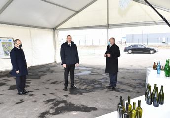 President Ilham Aliyev attended groundbreaking ceremony for two plants in Sumgayit Chemical Industry Park and inaugurated sheet glass factory