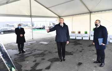 President Ilham Aliyev attended groundbreaking ceremony for two plants in Sumgayit Chemical Industry Park and inaugurated sheet glass factory