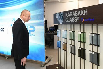 President Ilham Aliyev attended groundbreaking ceremony for two plants in Sumgayit Chemical Industry Park and inaugurated sheet glass factory