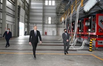 President Ilham Aliyev attended groundbreaking ceremony for two plants in Sumgayit Chemical Industry Park and inaugurated sheet glass factory