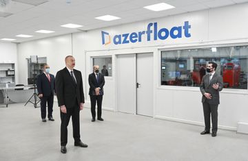 President Ilham Aliyev attended groundbreaking ceremony for two plants in Sumgayit Chemical Industry Park and inaugurated sheet glass factory