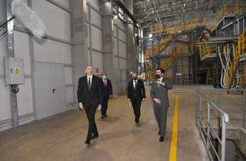 President Ilham Aliyev attended groundbreaking ceremony for two plants in Sumgayit Chemical Industry Park and inaugurated sheet glass factory