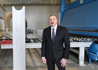 President Ilham Aliyev attended groundbreaking ceremony for two plants in Sumgayit Chemical Industry Park and inaugurated sheet glass factory