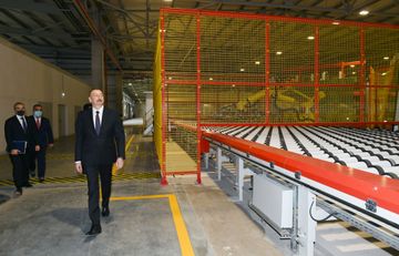President Ilham Aliyev attended groundbreaking ceremony for two plants in Sumgayit Chemical Industry Park and inaugurated sheet glass factory