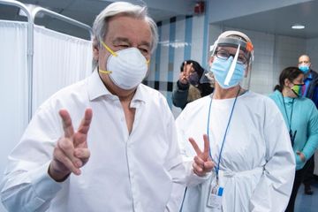 UN Secretary General Antonio Guterres inoculated against novel coronavirus - PHOTO