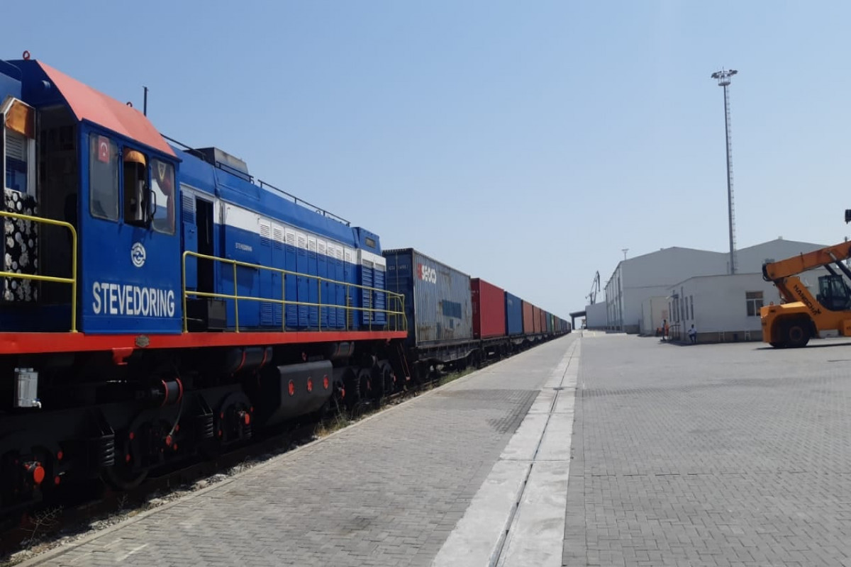 Next container train carrying cargo from Turkey to China arrived in Baku Port