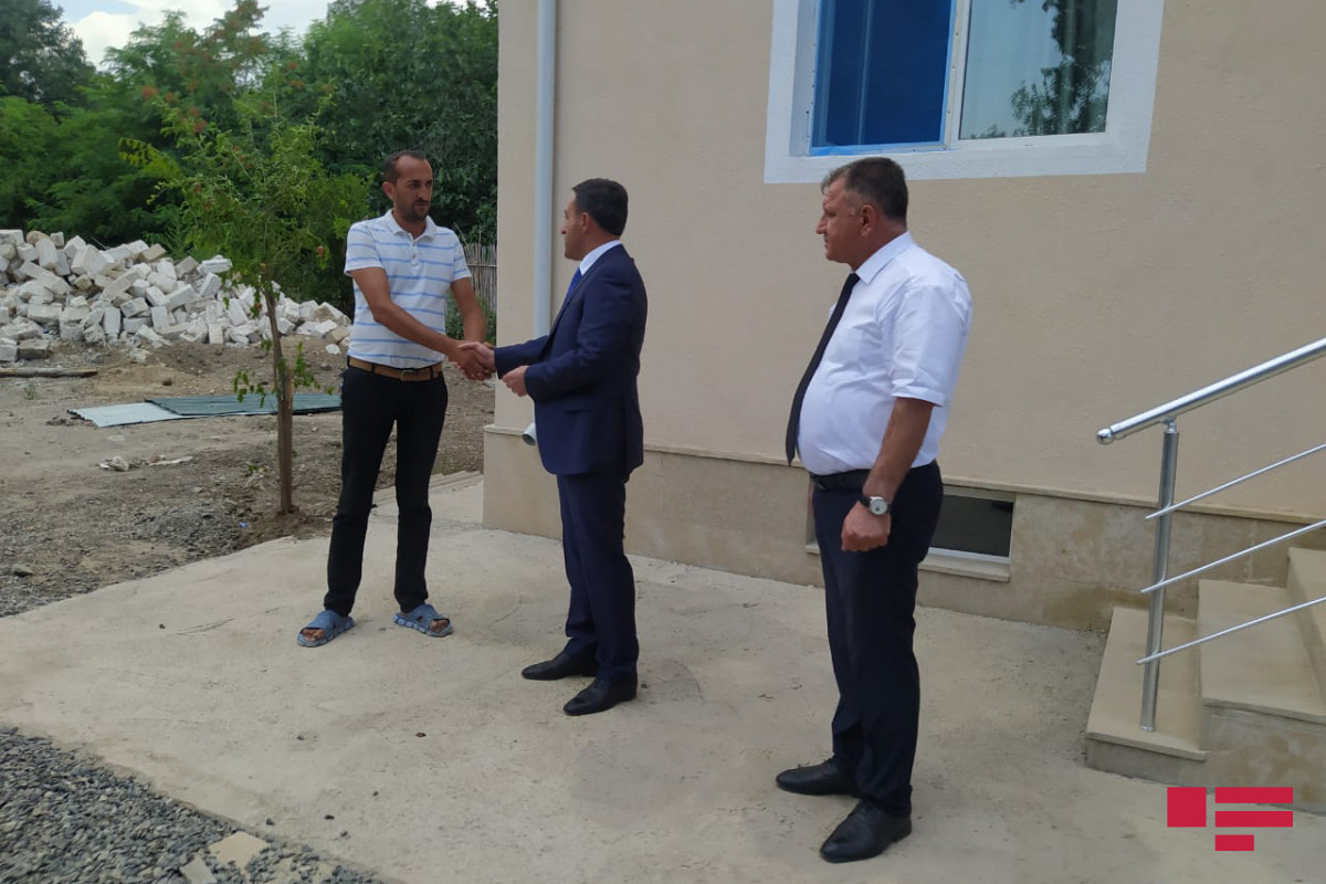 Houses destroyed as result of Armenian artillery shelling in Aghdam rebuilt and presented to residents