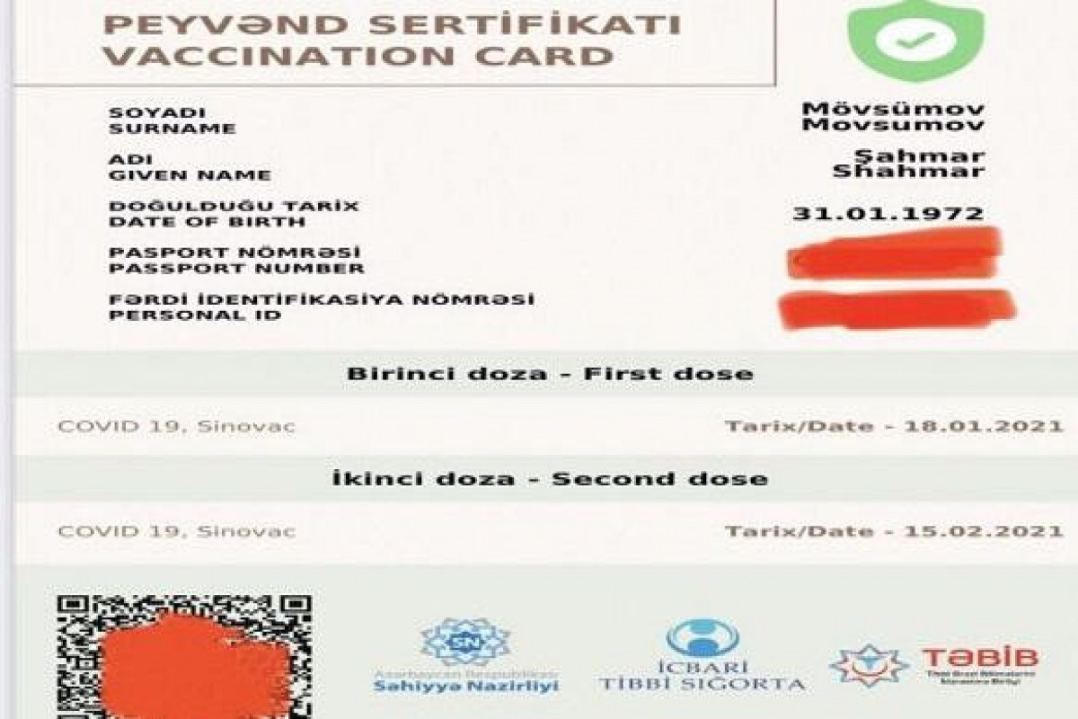 Vaccination certificate will be indefinite termless in Azerbaijan