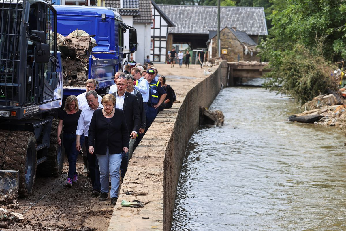 Merkel heads to flood zone facing questions over preparedness