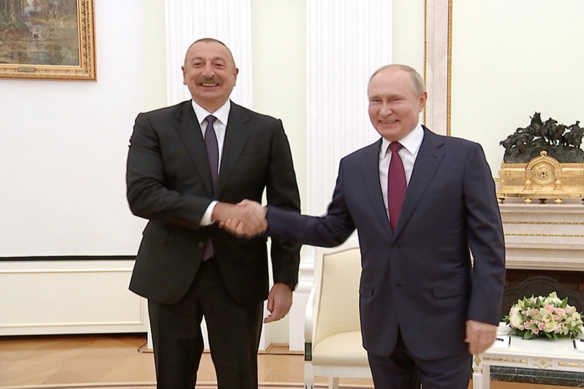 President of Azerbaijan Ilham Aliyev and President of Russia Vladimir Putin