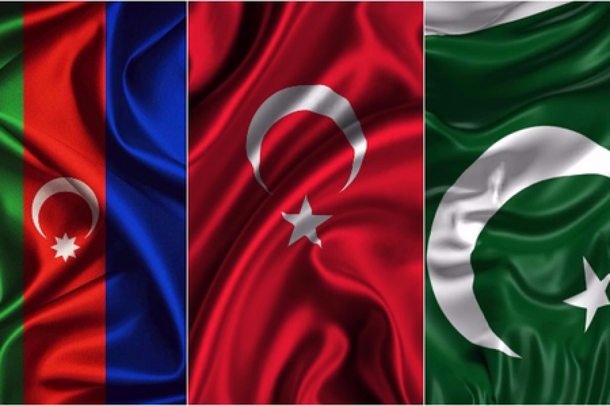 Flags of Azerbaijan, Turkey and Pakistan