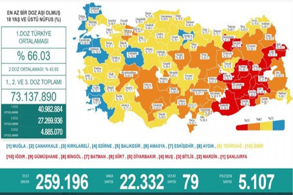 Turkey reports 22,332 daily COVID-19 cases