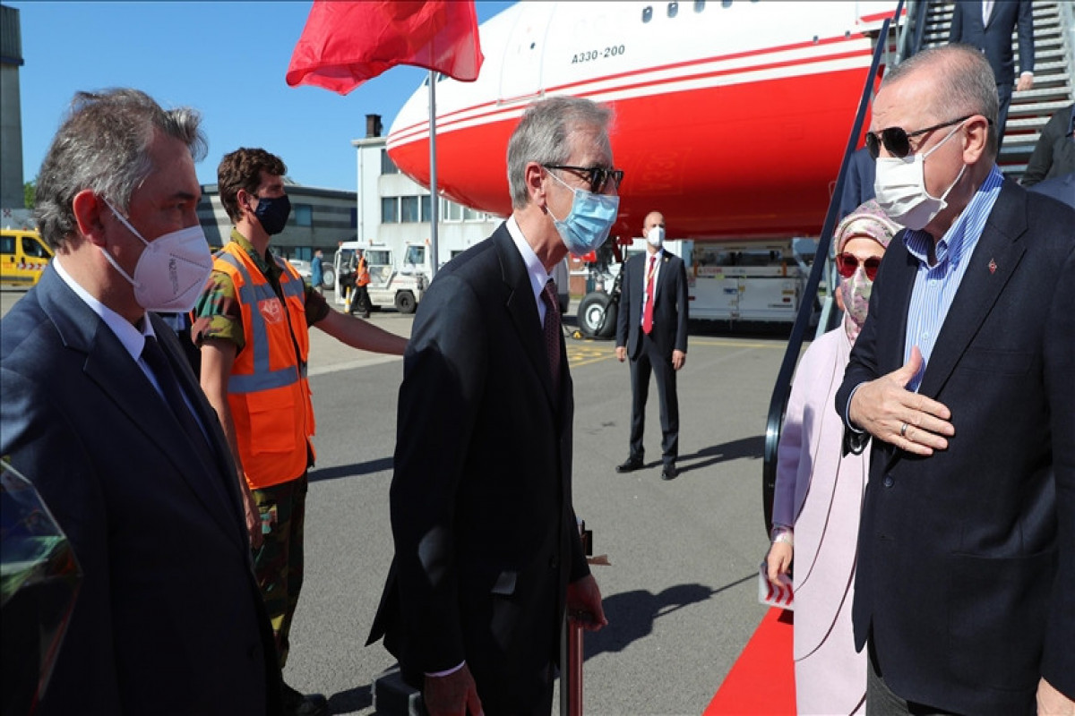 Turkish president arrives in Brussels to attend NATO leaders’ summit