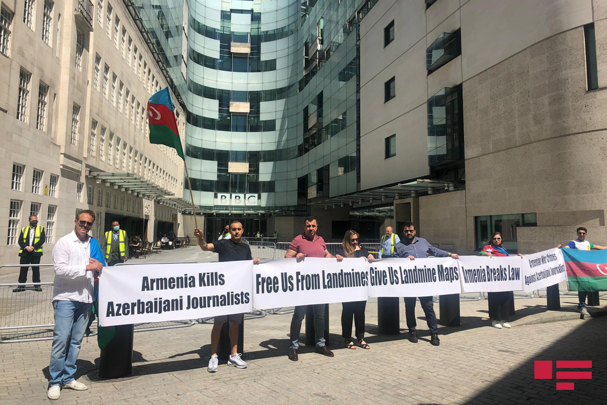 Rally held in front of BBC Head Quarters in London regarding Armenia