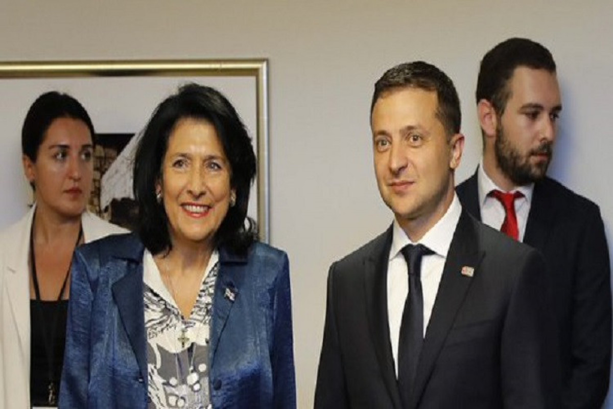 Ukrainian, Georgian Presidents meet at Mariinsky Palace, Kyiv