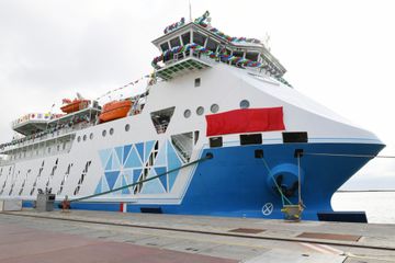 President Ilham Aliyev and first lady Mehriban Aliyeva attended sail away of “Academician Zarifa Aliyeva” ship and launch of first Ro-Pax type “Azerbaijan” ferry boat