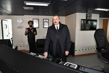 President Ilham Aliyev and first lady Mehriban Aliyeva attended sail away of “Academician Zarifa Aliyeva” ship and launch of first Ro-Pax type “Azerbaijan” ferry boat