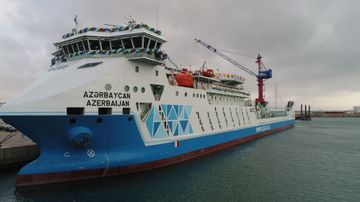 President Ilham Aliyev and first lady Mehriban Aliyeva attended sail away of “Academician Zarifa Aliyeva” ship and launch of first Ro-Pax type “Azerbaijan” ferry boat