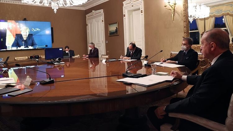 Erdogan meets with Merkel in video conference format