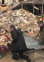 Ukrainian Ambassador visits the territory in Ganja, shelled by Armenians