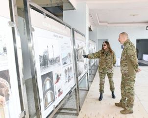 President Ilham Aliyev and Mehriban Aliyeva viewed Karvansaray historical-architectural complex in Shusha