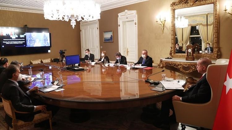 Turkish president, top EU officials meet via video link