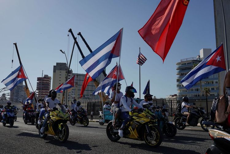 Cubans stage caravan to protest U.S. trade embargo, sanctions