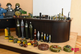 Exhibition of dangerous weapons, detected in the territories liberated from occupation, organized in ANAMA-PHOTO 