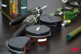 Exhibition of dangerous weapons, detected in the territories liberated from occupation, organized in ANAMA-PHOTO 