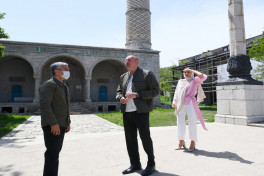 President Ilham Aliyev visited Yukhari Govharagha mosque in Shusha-VIDEO -UPDATED 
